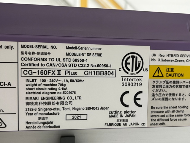 1144866-6 Cutting plotter - Mimaki CG-160FXII plus -2021