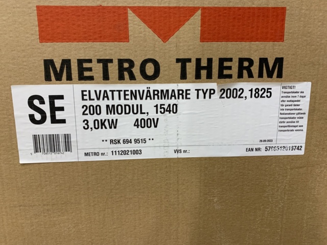 1159170-4 Electric water heater Metro Therm Modul 200 (E) - Transport damaged