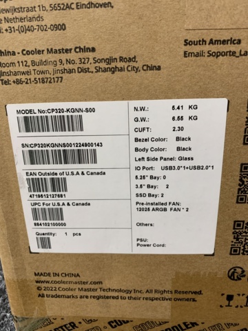 1090134-3 Chassi Cooler Master CMP 320 Mini Tower