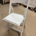 1067376-1 White wooden folding chair with white cushion 50 pcs