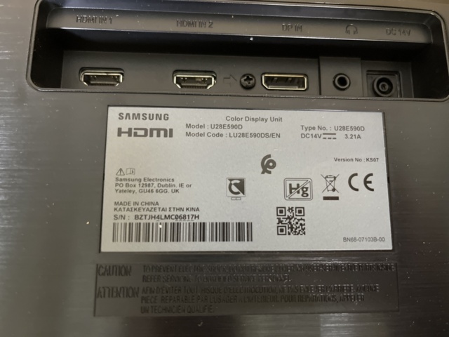 1131921-4 Monitor 28" Samsung U28E590D