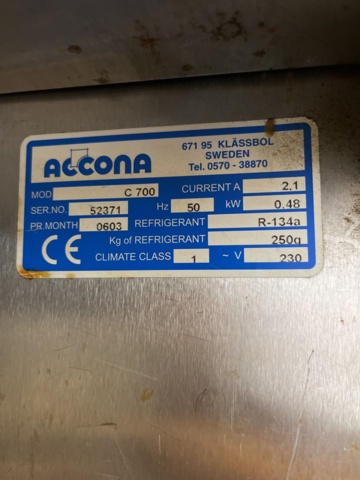 1078668-4 Refrigerator Accona C700