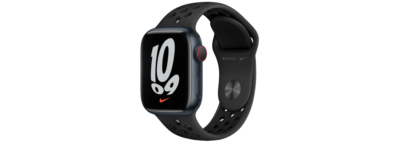 1097392-2 Apple Watch Nike Series 7 GPS, 41mm Midnight Aluminium Case with Anthracite/Black Nike Sport Band