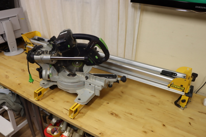 1139934-2 Festool KS60E Miter Saw with Dewalt Saw Bench