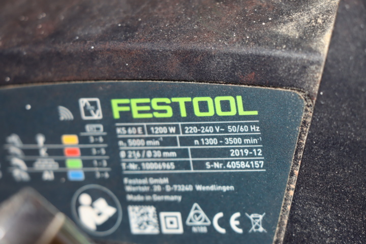 1139934-9 Festool KS60E Miter Saw with Dewalt Saw Bench