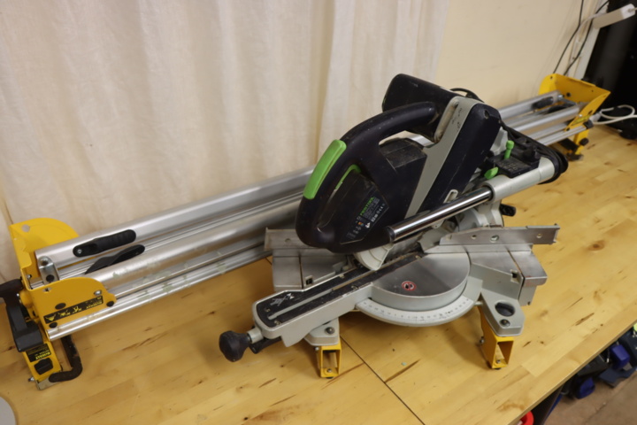 1139934-10 Festool KS60E Miter Saw with Dewalt Saw Bench