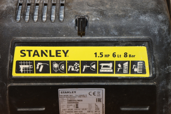 1139963-7 Stanley 1.5hp 6l, 8bar compressor