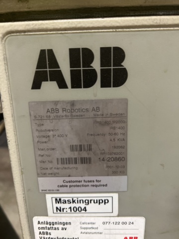 1069656-12 ABB IRB 1400 M2000 Robot