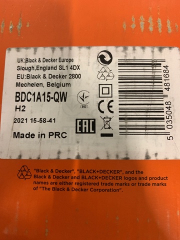 1163676-2 Laddpaket Black & Decker BDC1A15-QW