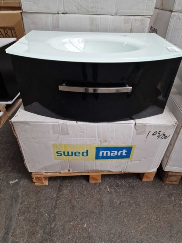 1164419-2 Ariel svart  75 cm kommod med handfat - sw105/bw