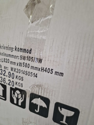 1164419-5 Ariel svart  75 cm kommod med handfat - sw105/bw