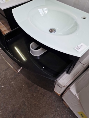 1164419-7 Ariel svart  75 cm kommod med handfat - sw105/bw