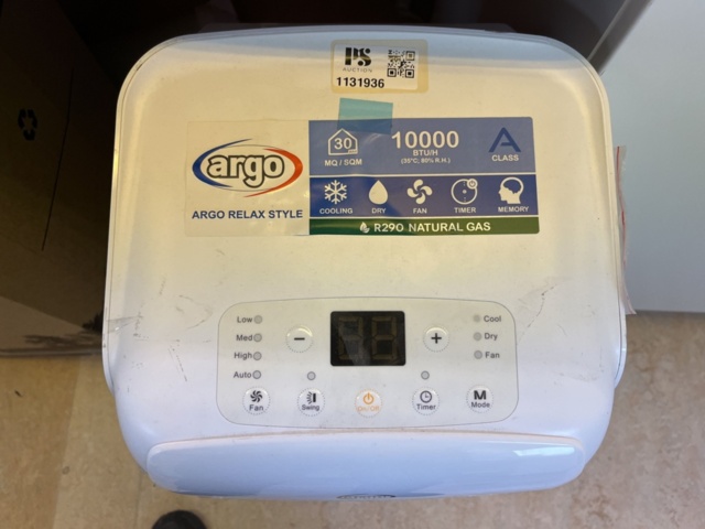 1131936-3 Portable AC with exhaust air hose - Argo Relax Style