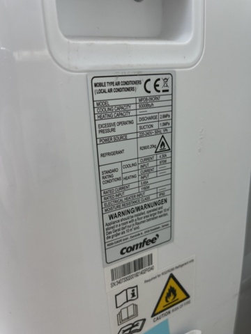 1131954-4 Portable AC with exhaust air hose - Comfee MPDB-09CRN7