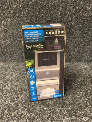 1128640-3 5 solar powered LED wall lamps with sensors