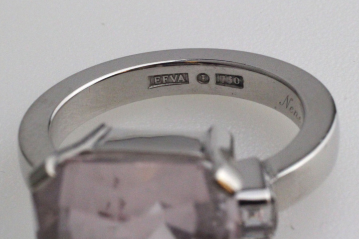 1165103-6 Ring 18K White Gold "Efva Attling" with Morganite and Diamonds