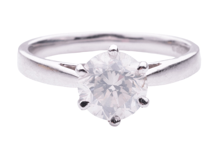 1165121-6 Ring 18K White Gold with Brilliant Cut Diamond approx 1.25 ct