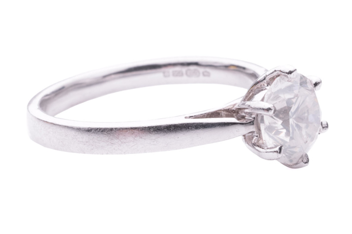 1165121-7 Ring 18K White Gold with Brilliant Cut Diamond approx 1.25 ct