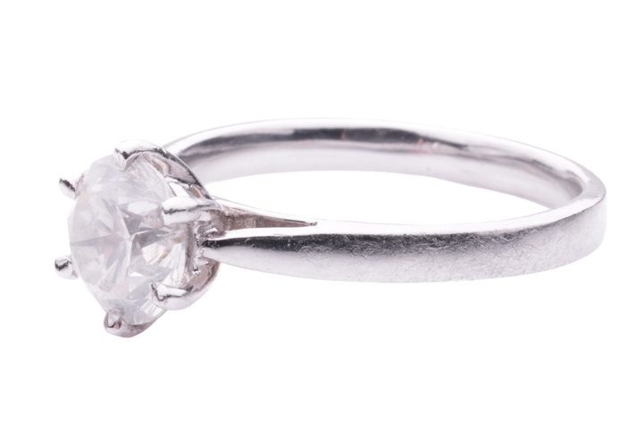 1165121-9 Ring 18K White Gold with Brilliant Cut Diamond approx 1.25 ct