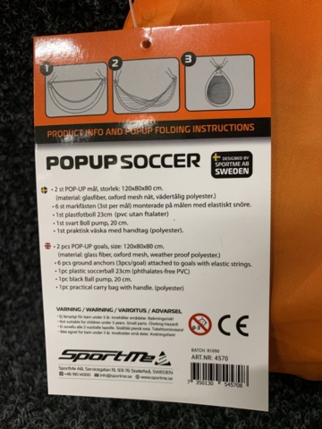 1165548-4 PopUp Goal Set, SportMe