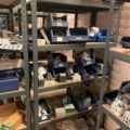 1065650-4 Stock hydraulic and electronic components, 22 shelf sections (incl. shelves)