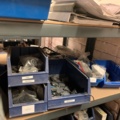 1065650-90 Stock hydraulic and electronic components, 22 shelf sections (incl. shelves)