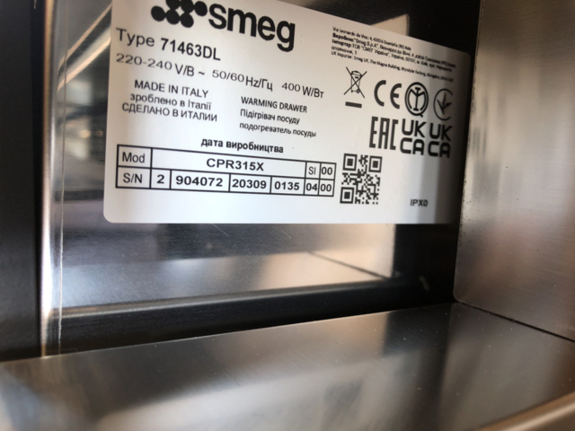 1134491-6 Smeg Warming box Stainless steel Classic CPR315X