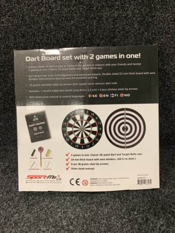 1171437-6 Dart board, fireball set & croquet game