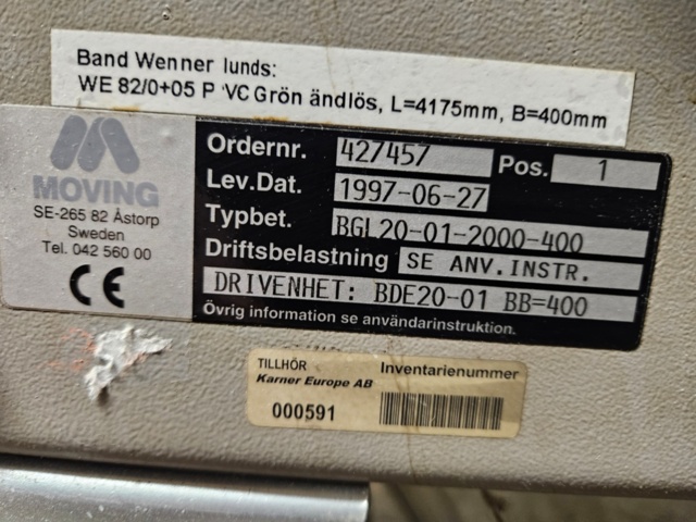 1065080-3 Transportband 1 styck, Moving