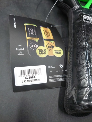 1171911-6 Dunlop padel rack rocket green NH - Shipping included