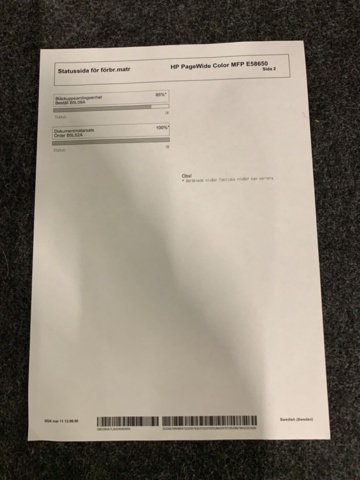 1172007-16 Printer HP PageWide Managed Color MFP E58650