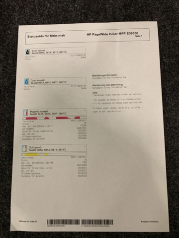 1172008-13 Printer HP PageWide Managed Color MFP E58650