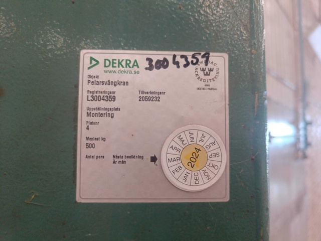 1129892-10 Column jib crane 500 kg