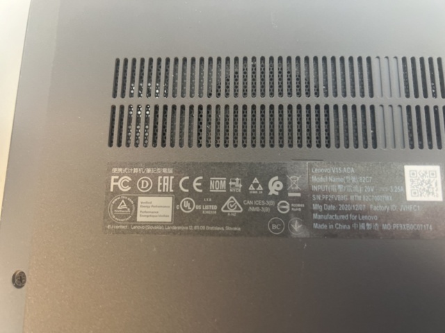 1164208-8 Laptop Lenovo V15-ADA 82C7 Ryzen 3