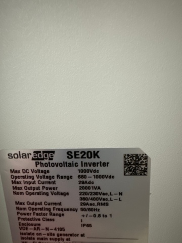 1167866-5 Solaredge three phase inverter 20kw