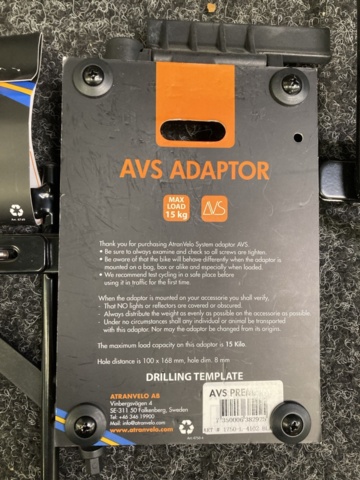 1174768-4 2 sets of Atran Velo AVS package holder adapters
