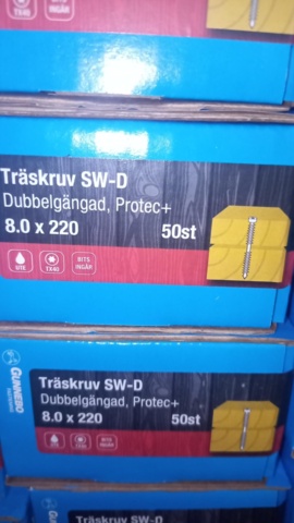 1180199-1 Wood screw double threaded SW-D 8.0x220, 200 pieces