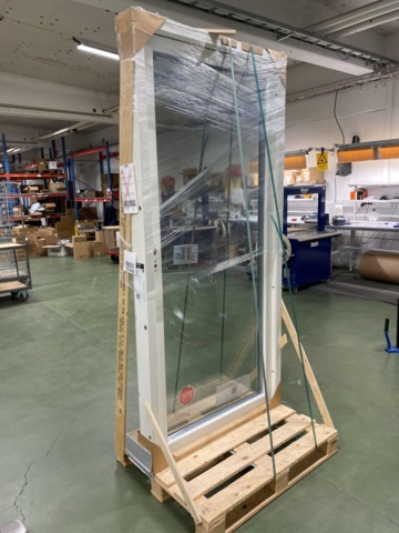 1171412-13 Window door "Swedish window" Wood-Alu 3-Glass Left Fully glazed White 10X21