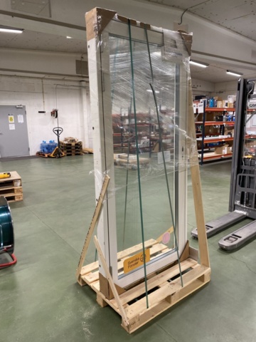 1171412-14 Window door "Swedish window" Wood-Alu 3-Glass Left Fully glazed White 10X21