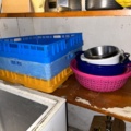 1144223-5 Storage room with various restaurant equipment