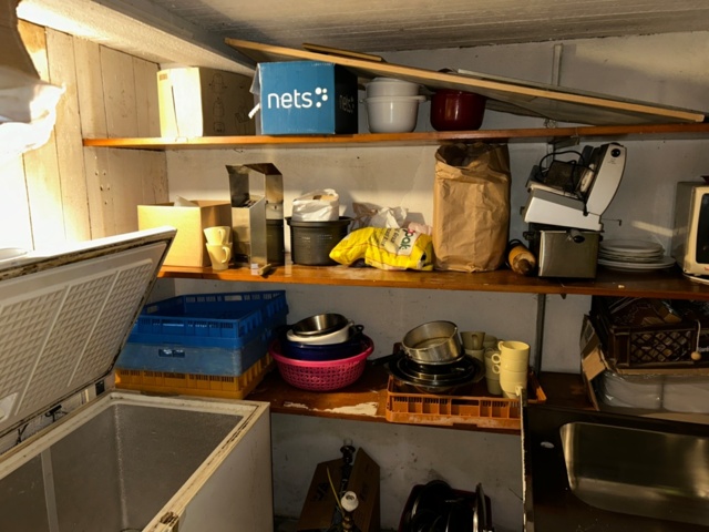 1144223-2 Storage room with various restaurant equipment