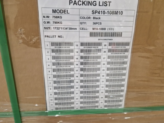 1131065-8 Solar cell package 40 kW for Tin roof 100 panels