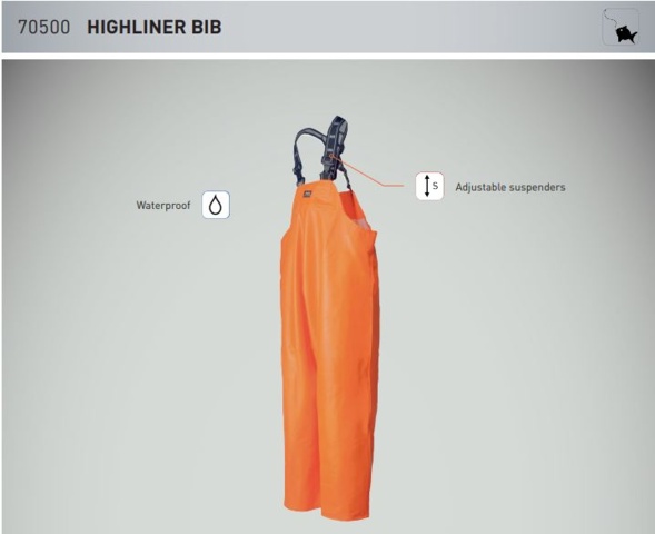 1181614-2 Fishing pants Helly Hansen Highliner Bib Orange #70500 - Size 2XL