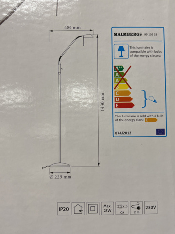 1184423-2 Golvlampa Malmbergs Reno