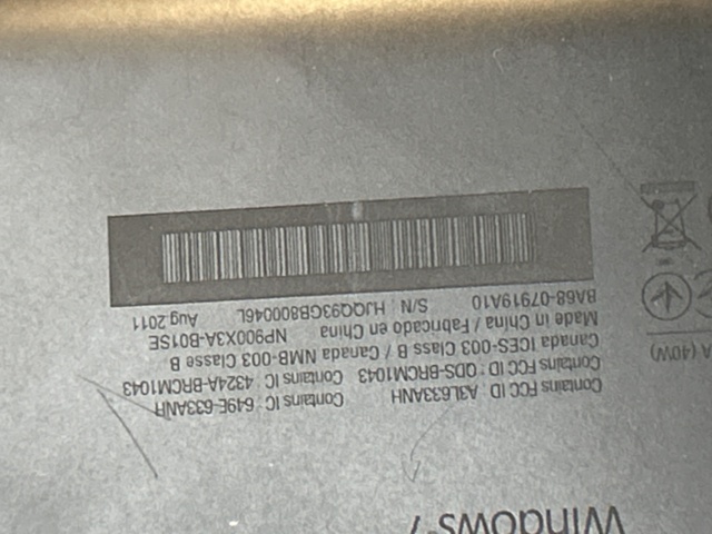 1110617-13 Laptop Samsung NP900X3A
