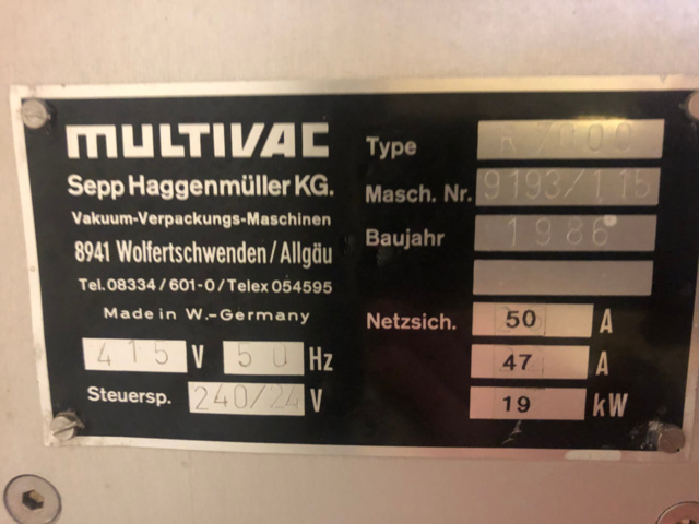 1186038-19 Packaging machine Multivac R7000