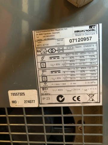 1068100-7 MIG/MAG welding Migatronic Sigma 400