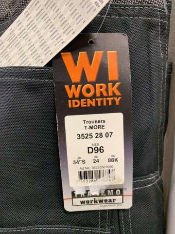 1186569-6 Work trousers Work Identity, T-More 3525-28-07, Size D96