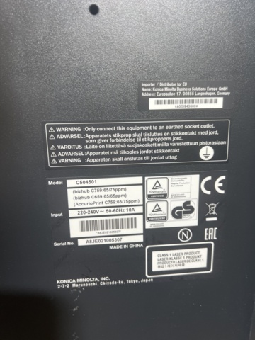 1052006-6 Multifunctional color printer - Konica minolta bizhub C759