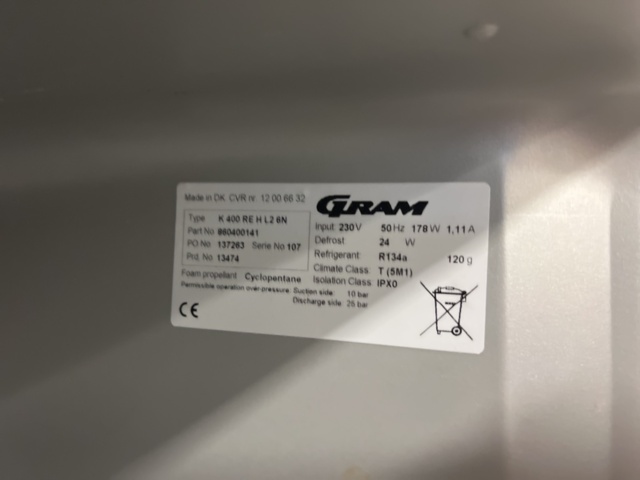 1154394-2 Refrigerator Gram K 400 RE H L2 6N